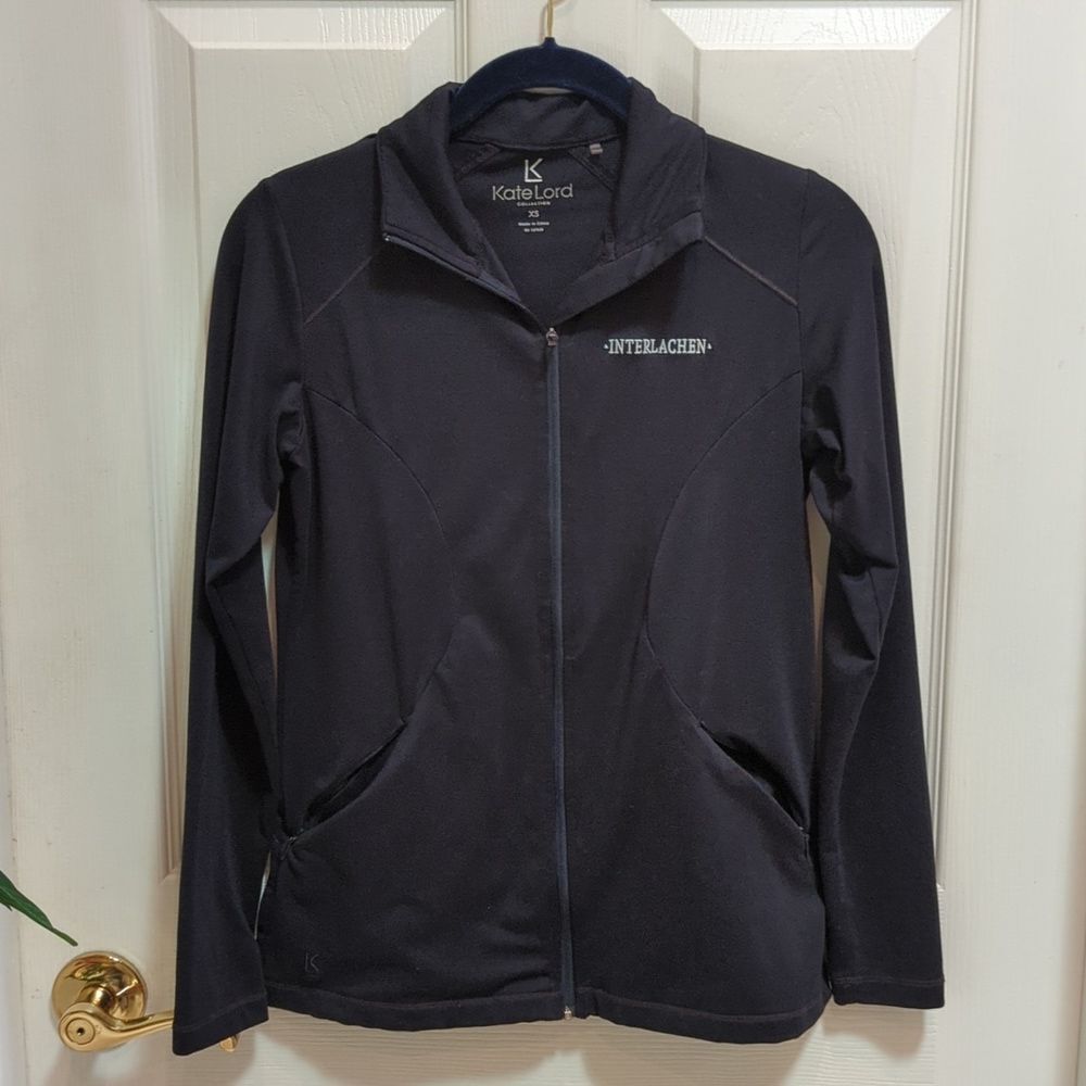 Kate Lord Collection Women's Navy Zippered Jacket Size XS Embroidered Front
